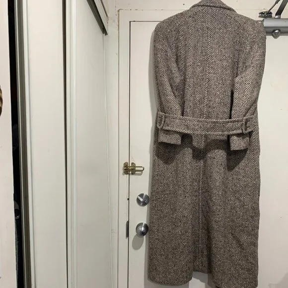 VINTAGE RAFFINATI TWEED DOUBLE BREAST TRENCH COATS SIZE  M/L - Picture 6 of 11